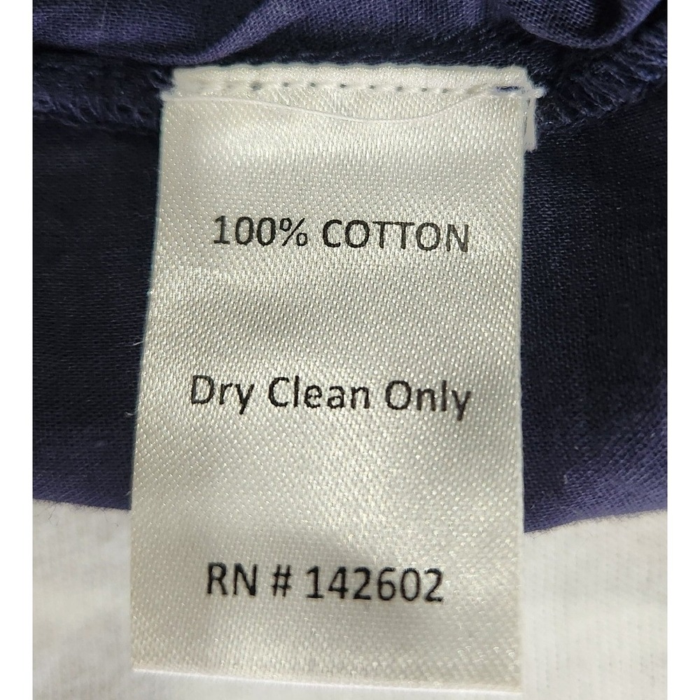 Sail to Sable Navy Blue Mint Green Embroidered Cotton Tunic Ruffle Dress Small - Picture 5 of 6